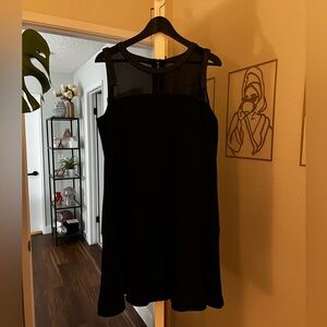 Vince Camuto Black Mesh Detail Mini Dress